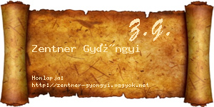 Zentner Gyöngyi névjegykártya